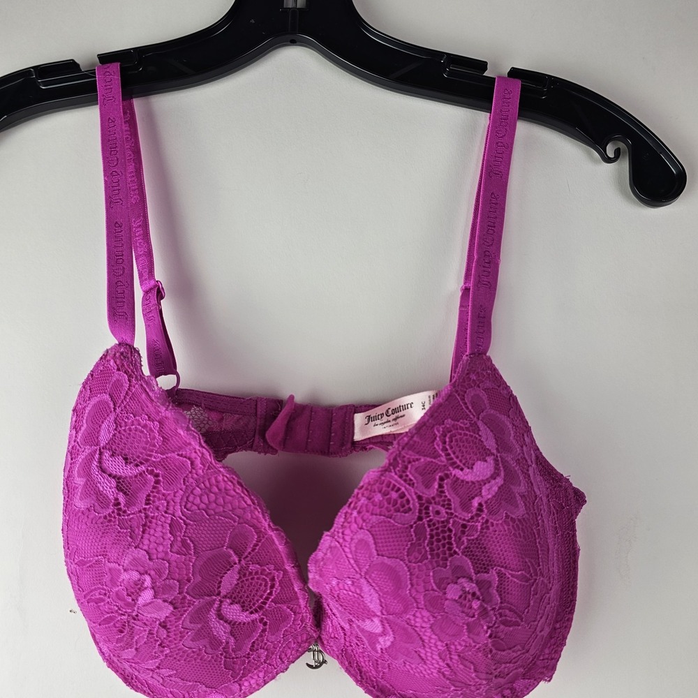 Juicy Couture Underwire Padded Women's Bra Lace Pink Style 2929-65 Size 34C‎
